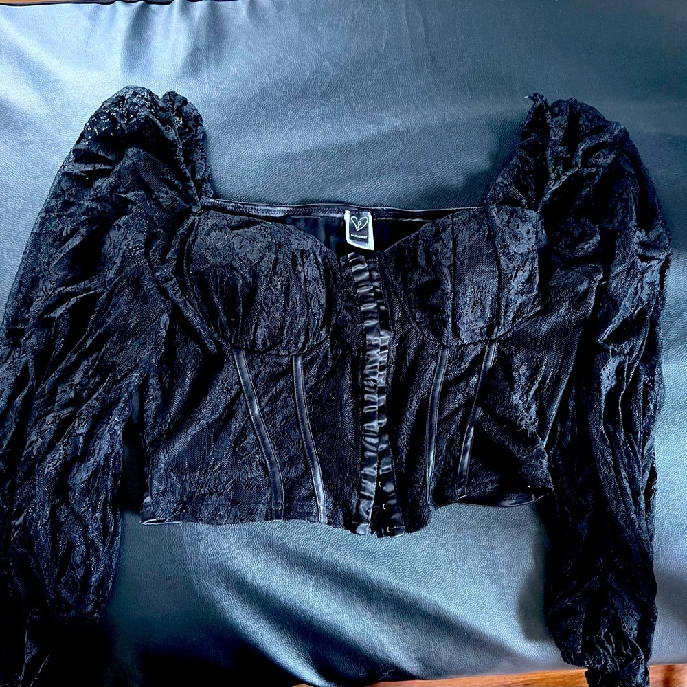 Mesh crop corset top- size L